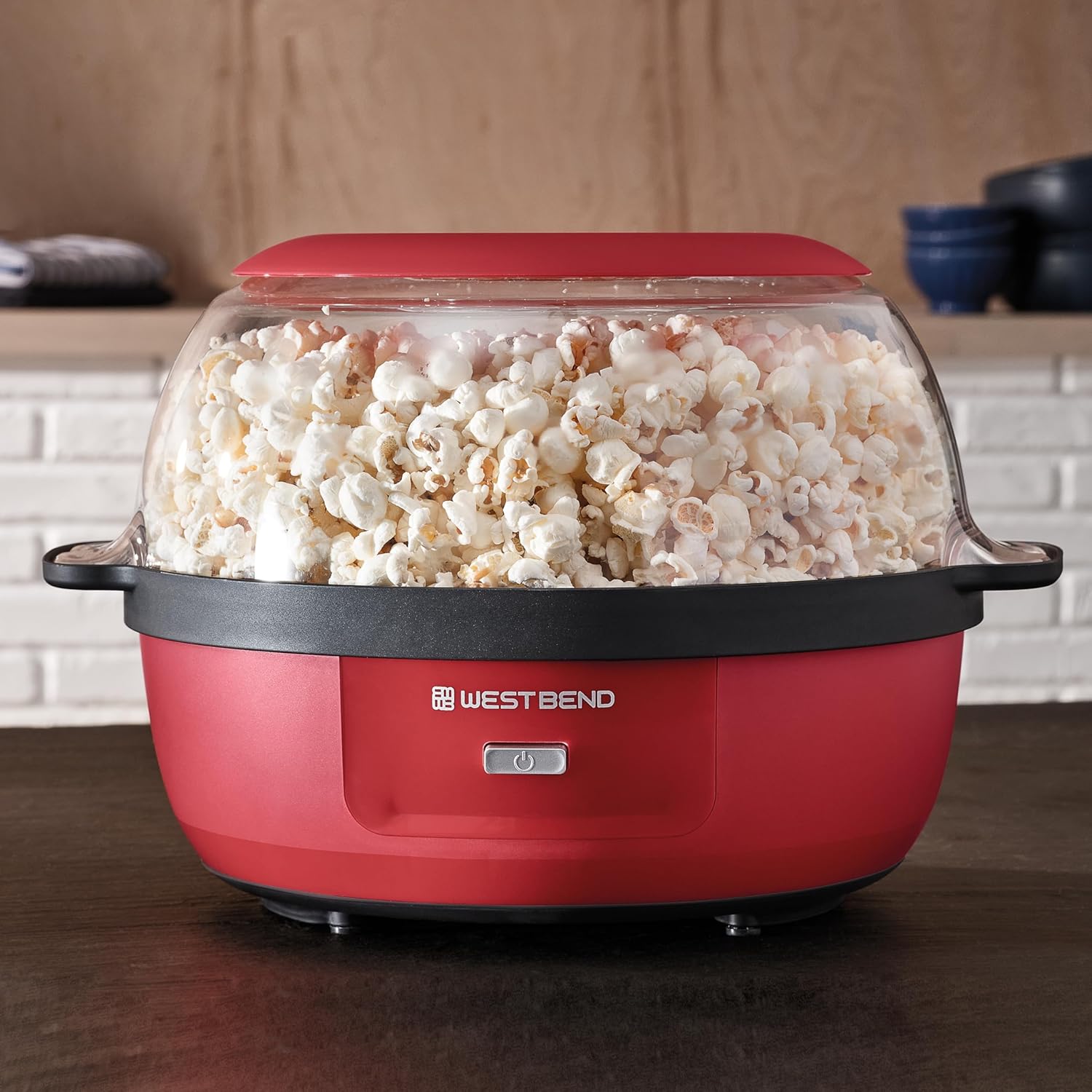 West Bend Stir Crazy – Máquina para hacer palomitas de maíz de aceite caliente, máquina para hacer palomitas de maíz con tapa grande para servir y