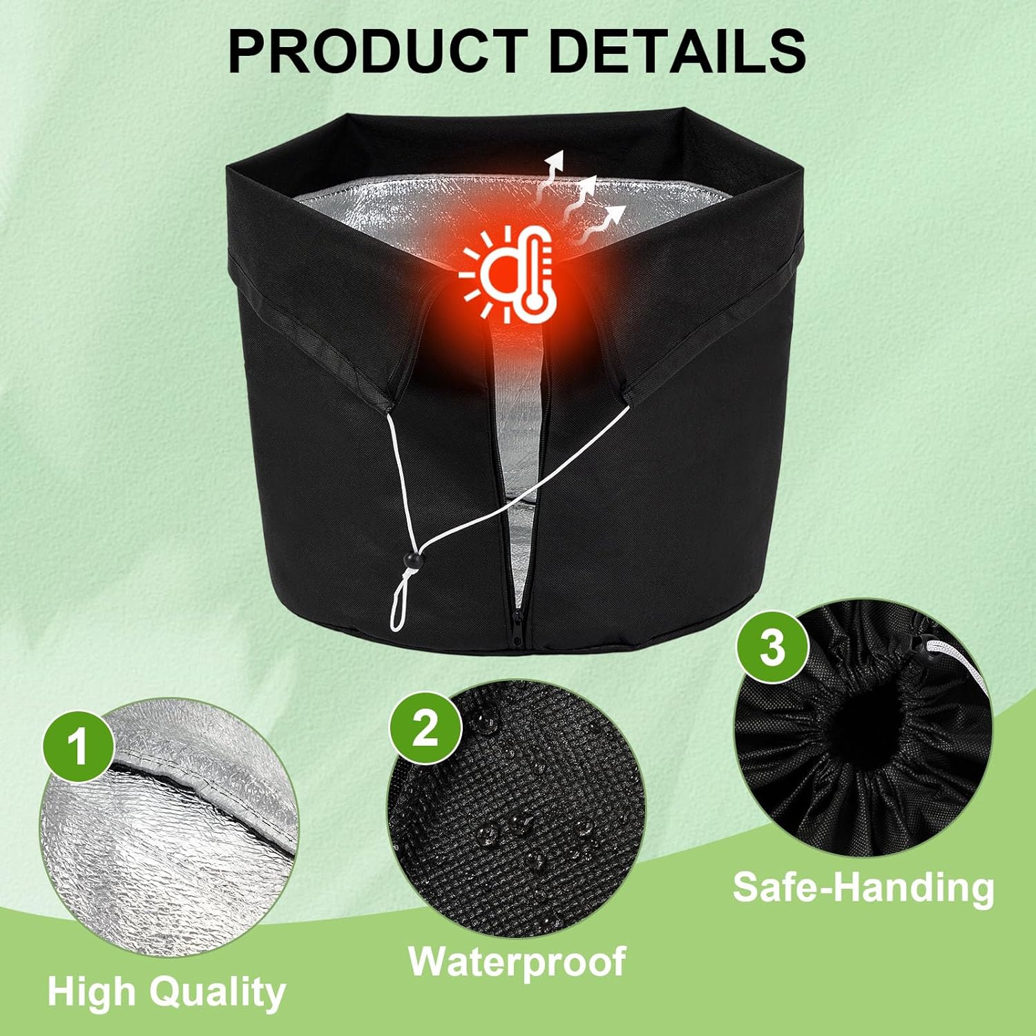 1 maceta de protección de invierno para plantas, cubierta de protección contra heladas de plantas de invierno, bolsa de protección de maceta de 16.9