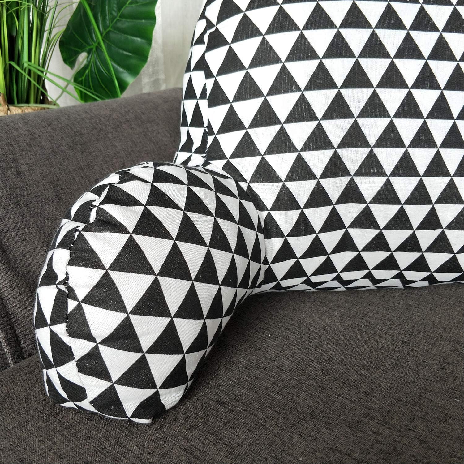 Almohada de lectura estampada bohemia con brazos de apoyo, almohadas suaves para descansar en la cama, cojín de apoyo para la espalda para niños que