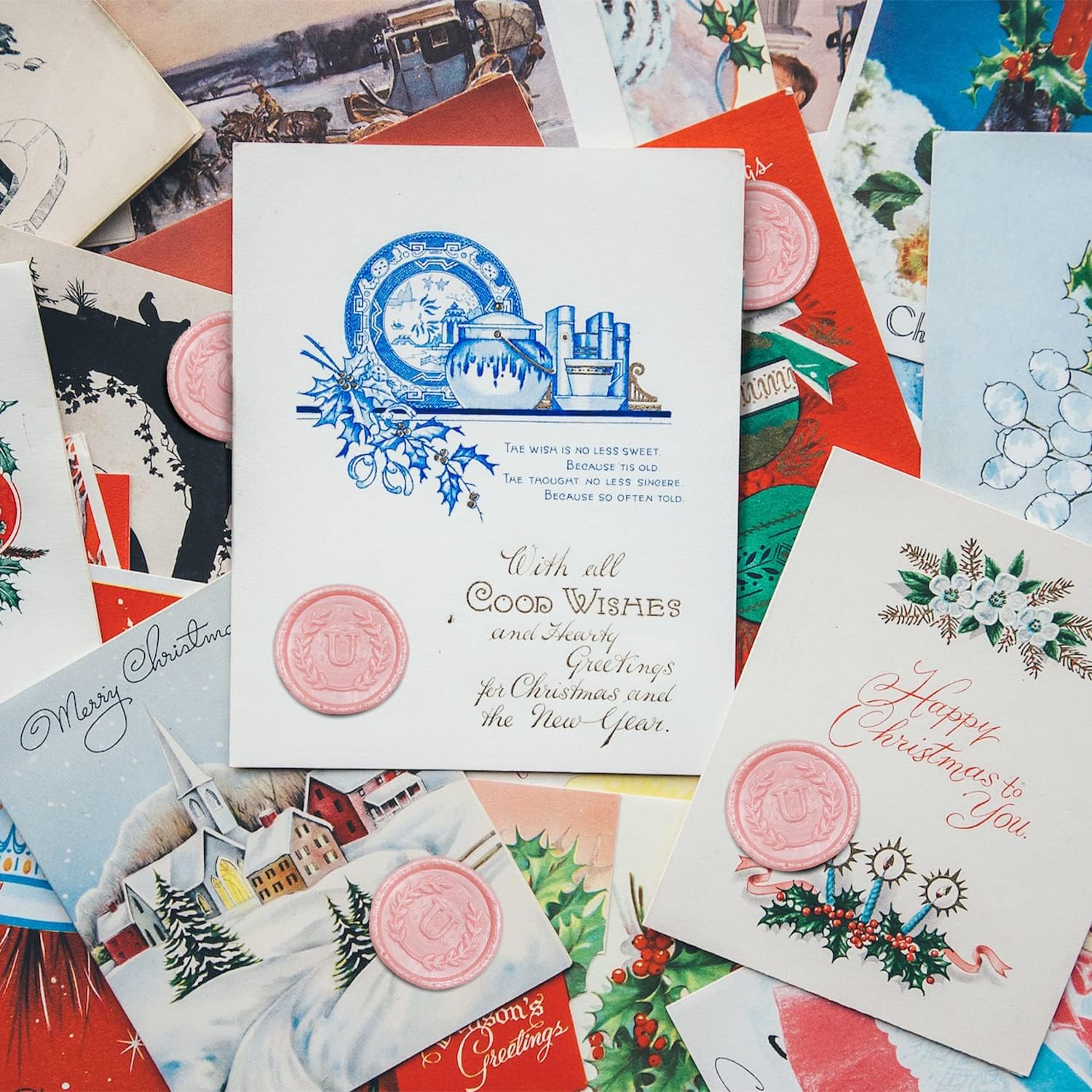 100 calcomanías adhesivas de cera con letra C, hechas a mano, sin necesidad de sellar, rasgar y usar calcomanías de cera para invitaciones de boda,