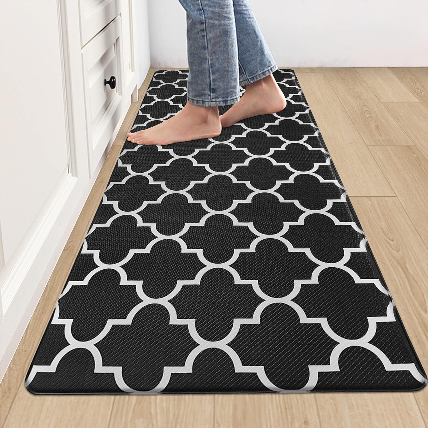 Fixseed Tapete de cocina acolchado antifatiga, tapete de cocina de 17.3 x 47 pulgadas, antideslizante, impermeable, ergonómico, cómodo para cocina,