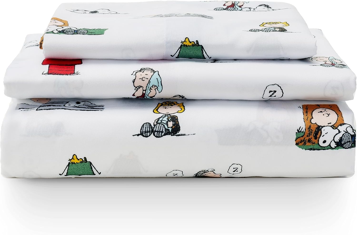 Berkshire Blanket Peanuts – Juego de sábanas para niños, tamaño individual, 3 piezas, color blanco de Peanuts para dormir, sábanas de microfibra