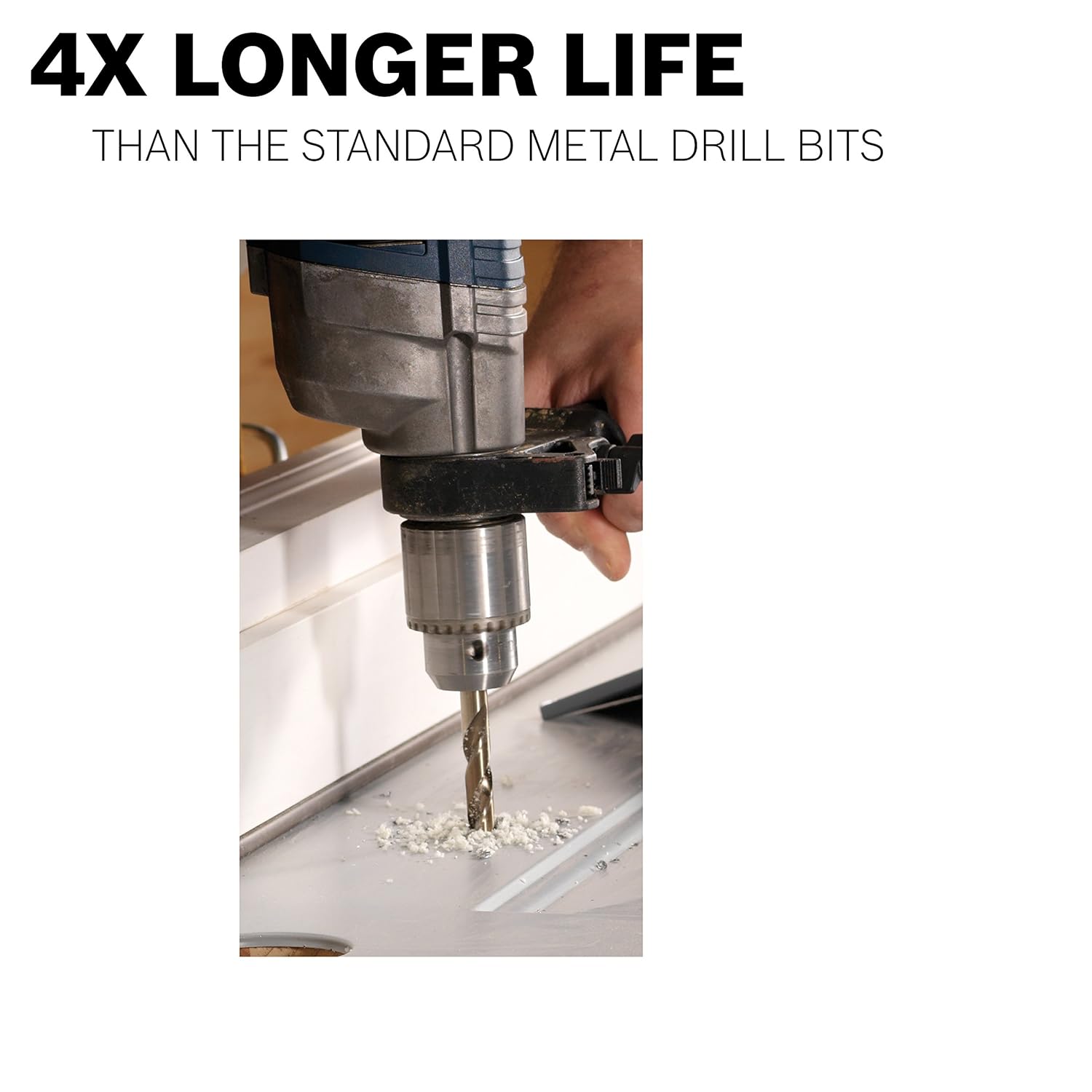 BOSCH CO2152 – Broca de metal cobalto de 2564 pulgadas x 5-18 pulgadas para aplicaciones de perforación en metal de calibre ligero, acero de alto