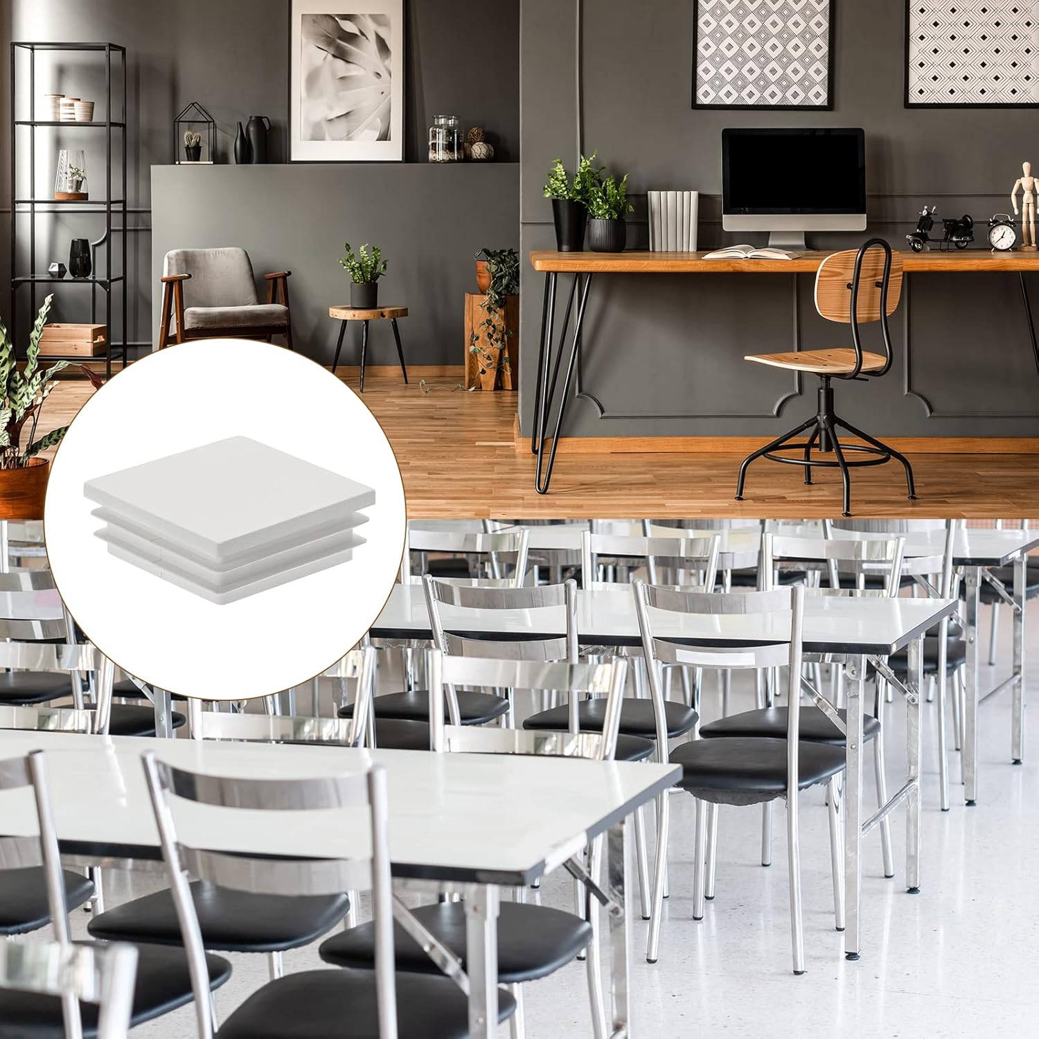 METALLIXITY Tapas cuadradas para postes (1.97 x 1.97 pulgadas), 8 unidades, tapón de extremo de tubo de plástico, para decoración de muebles,