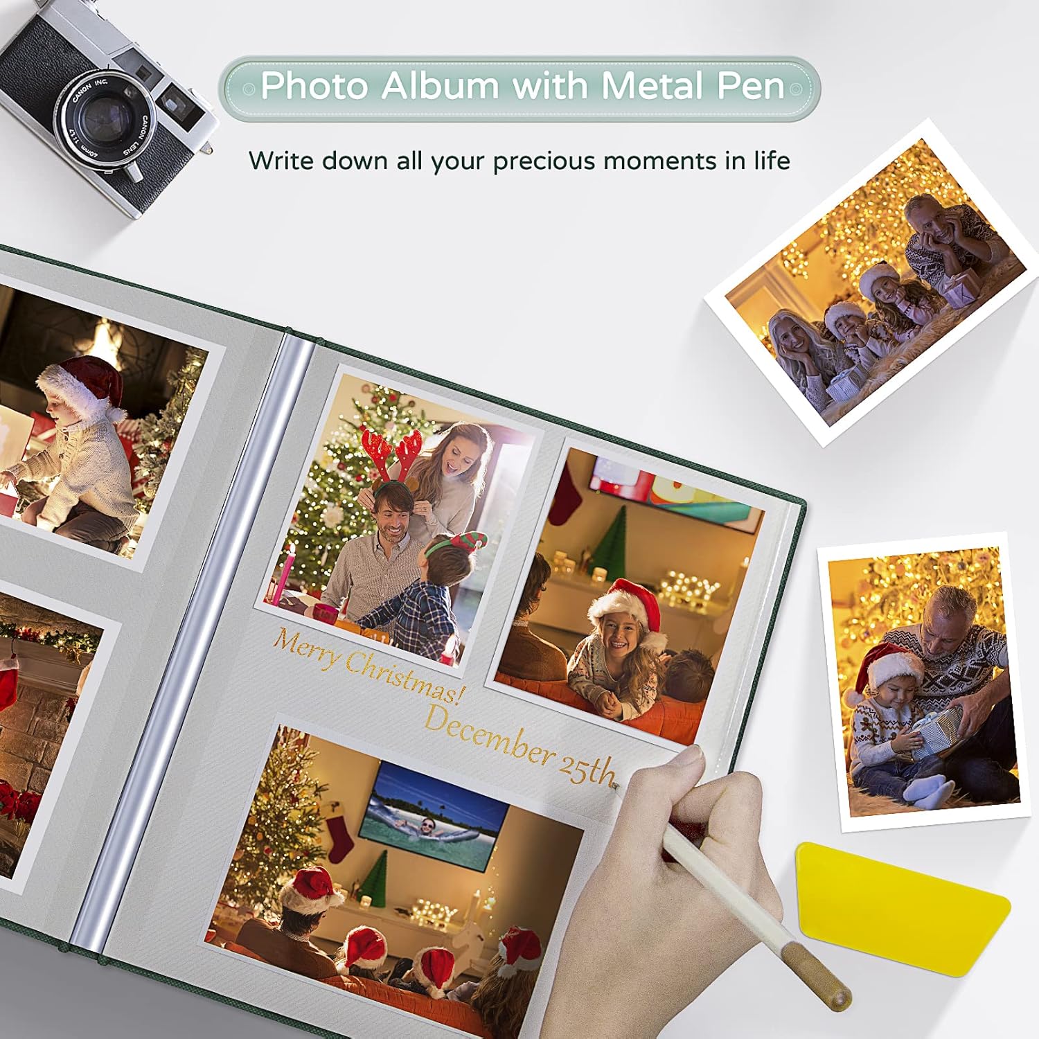 Popotop Álbum de fotos grande autoadhesivo de 4 x 6 pulgadas, 5 x 7 pulgadas, 8 x 10 pulgadas, álbum de recortes, libro de fotos, regalos para mamá,