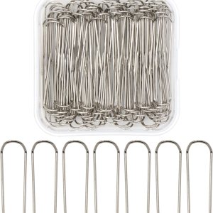 100 pasadores de costura en U, horquillas, pasadores de agujas de doble bloqueo, pasadores de costura de acero inoxidable, alfileres rectos 100 pasadores de costura en U, horquillas, pasadores de agujas de doble bloqueo, pasadores de costura de acero inoxidable, alfileres rectos