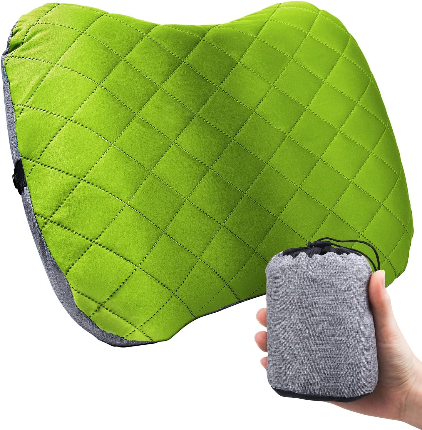 Almohada inflable para acampar con funda extraíble, almohadas de campamento ultraligeras y compactas para dormir, mochileros, senderismo, playa, al