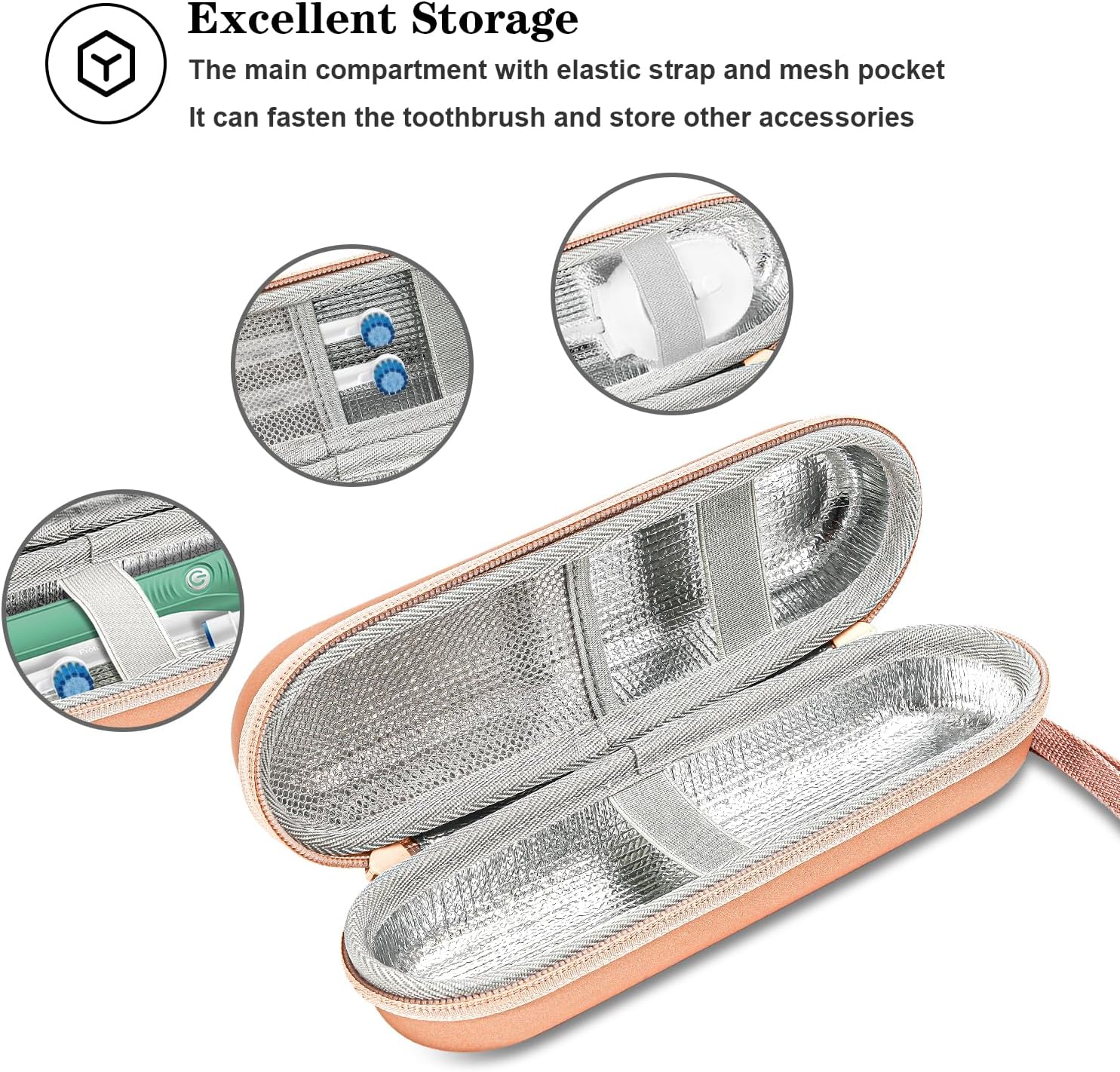 ProCase Funda rígida de viaje para cepillo de dientes eléctrico compatible con Oral-B Pro 1000 8000, Philips Sonicare 1100 5100 6100, bolsa de