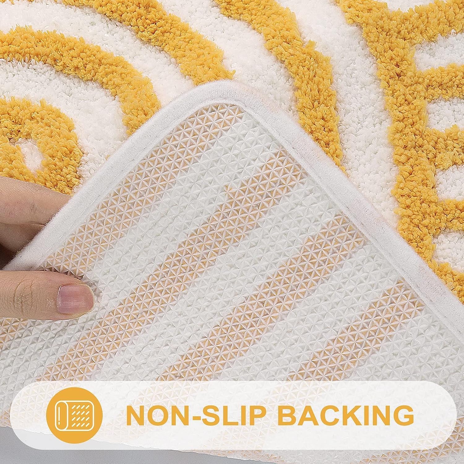 Uphome Alfombra de baño larga, antideslizante y absorbente de agua, minimalista y moderna, lavable a máquina, para bañera, lavabo o lavandería, 20 x