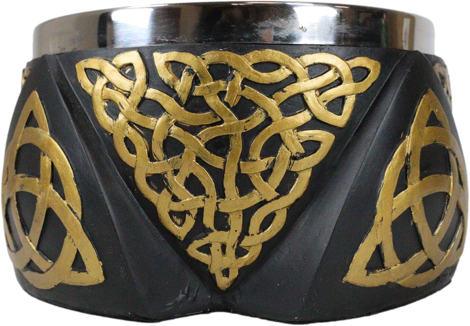 Ebros Gift Wicca Metafísica Energía Positiva Espiritual Divinidad Celta Triquetra Trinidad Nudo Manchas Cuenco Estatuilla Rascador Recipiente