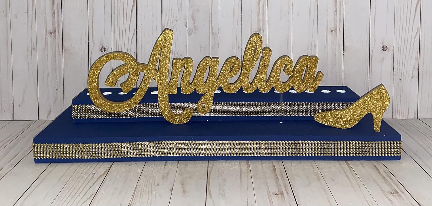 Sweet 16 Candelabra with Slipper, Bar Mitzvah, Bat Mitzvah, Name Stand, Candle Ceremony, Candle board, Candleholder with Glitter Name