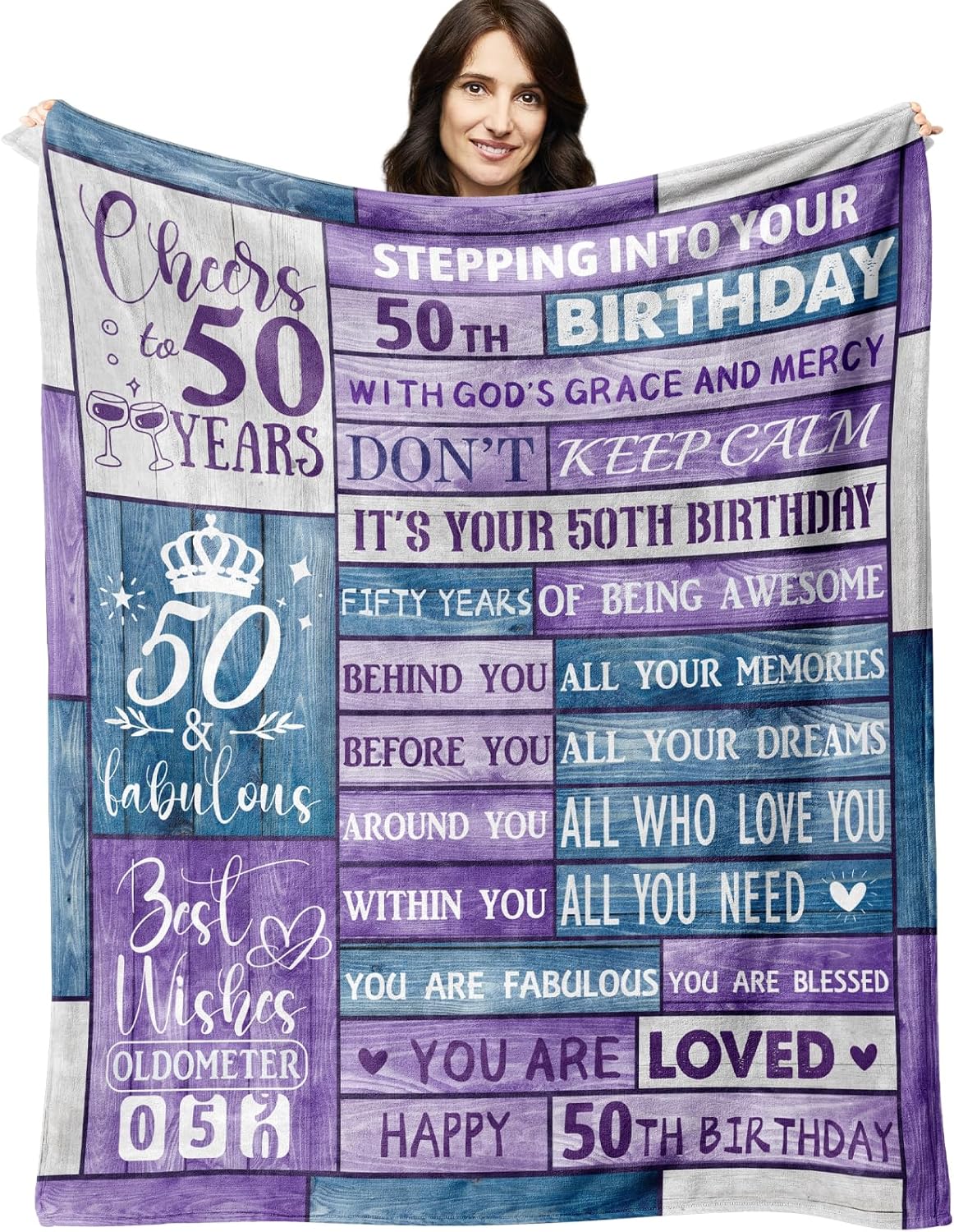 Regalos de cumpleaños 50 para mujer, ideas de regalo de cumpleaños 50, regalos de 50 años para mujeres, manta suave de 60 x 50 pulgadas, regalos de