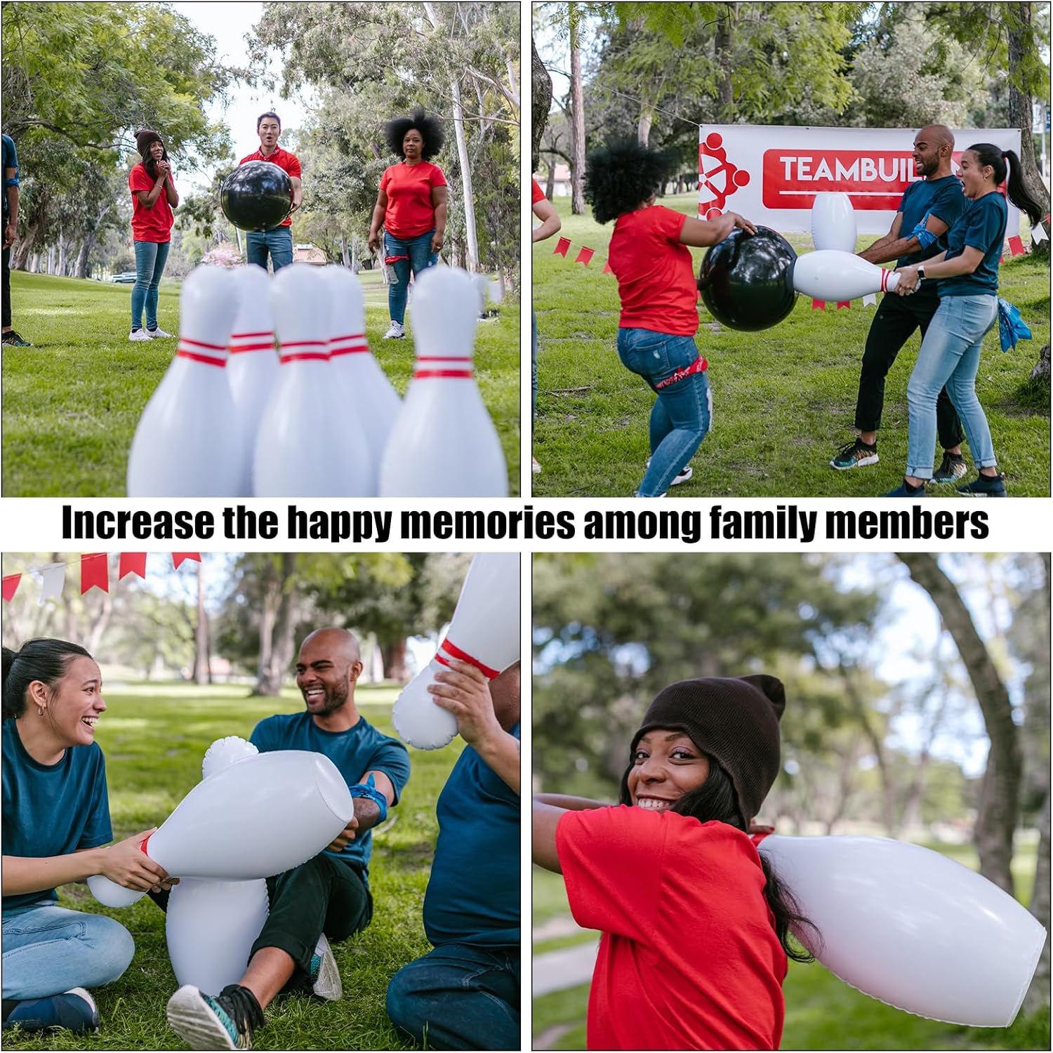 Juego de bolos para niños, gigante inflable para exteriores, 12 pines de bolos y 2 bolas portátiles para interiores o exteriores, juego de bolos