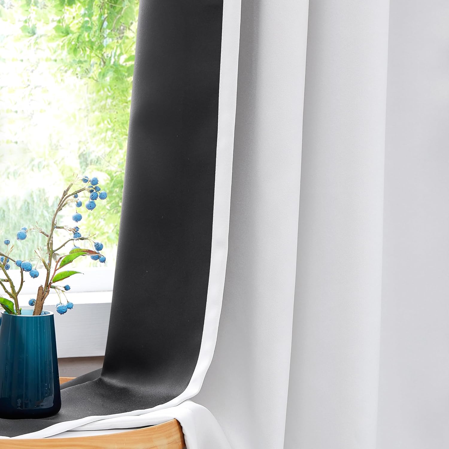 FMFUNCTEX Cortinas opacas blancas para ventana para sala de estar, dormitorio, bloqueo de luz total, cortinas para sala de estar, juego de