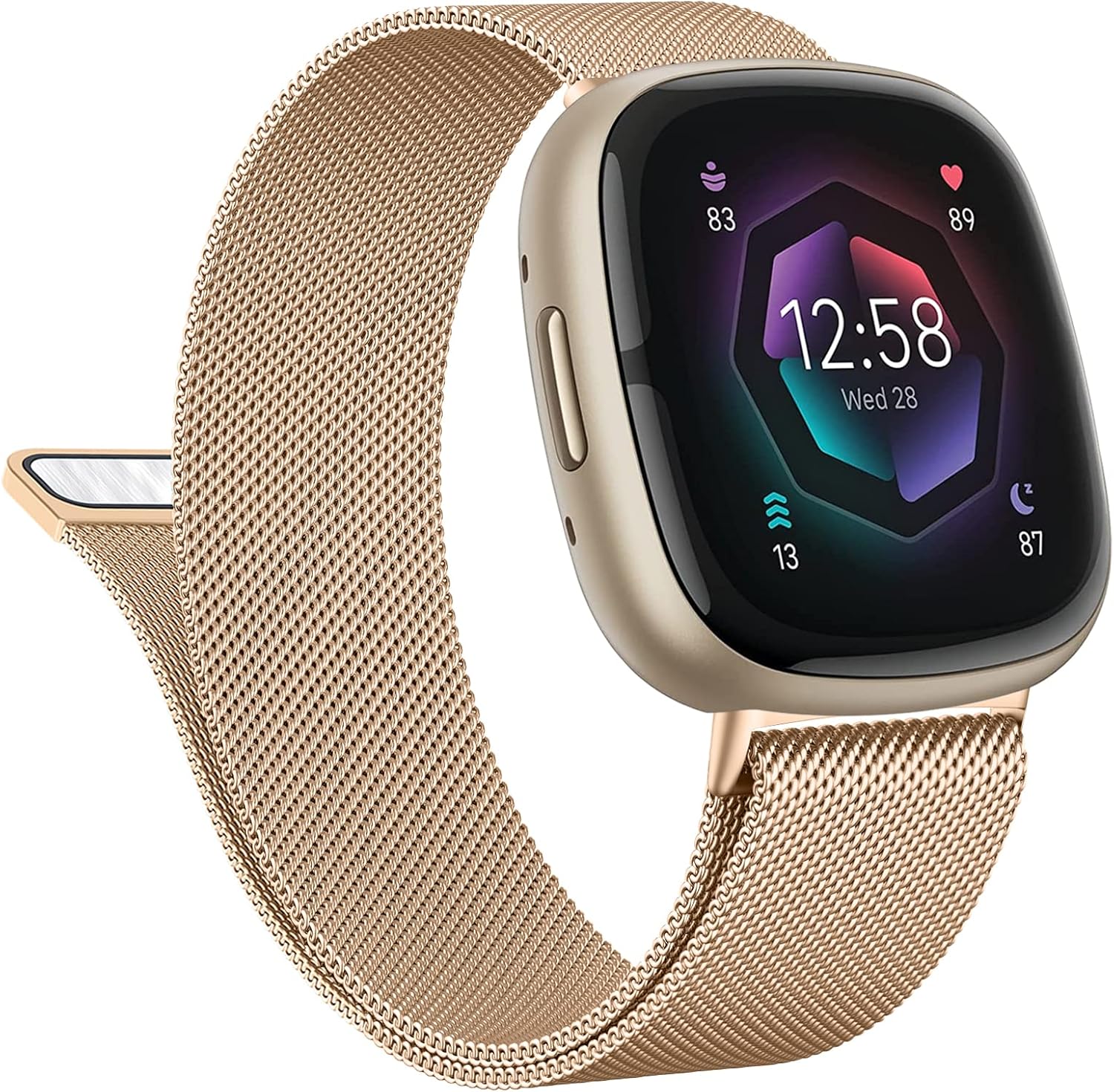 Correa de metal para Fitbit Sense 2  Sense Bands, Fitbit Versa 4  Versa 3 bandas para mujeres y hombres, correa de repuesto magnética de malla de