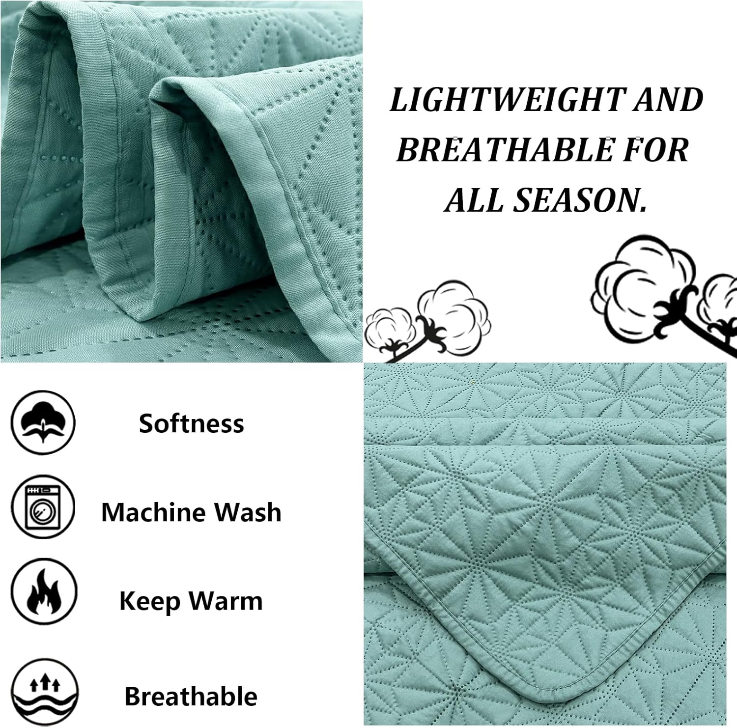 Juego de edredón de lujo de 3 piezas tamaño Queen, elegante y reversible, juego de ropa de cama azul con fundas de almohada, colcha de microfibra