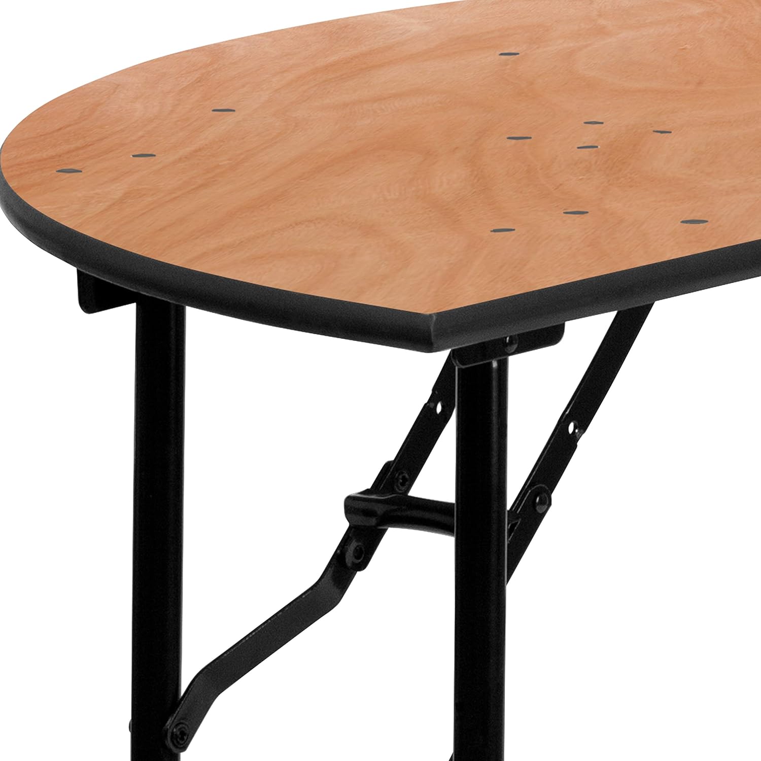 EMMA + OLIVER Mesa de banquete plegable de madera semicircular de 4 pies – Mesa para eventos y catering
