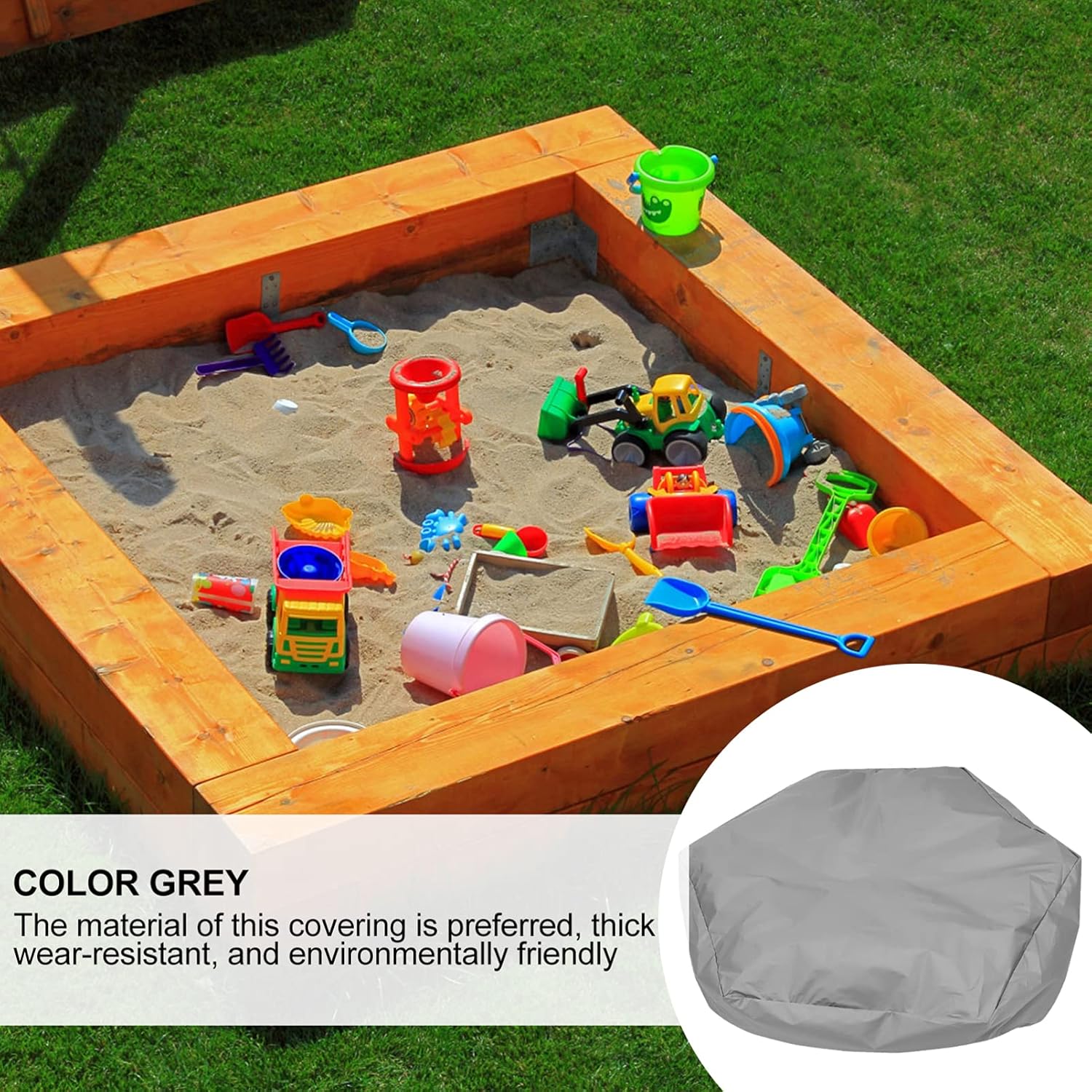Hemoton 1 funda hexagonal para caja de arena, cubierta de piscina Oxford para arenero, cubierta de protección para caja de arena hexagonal, cubierta