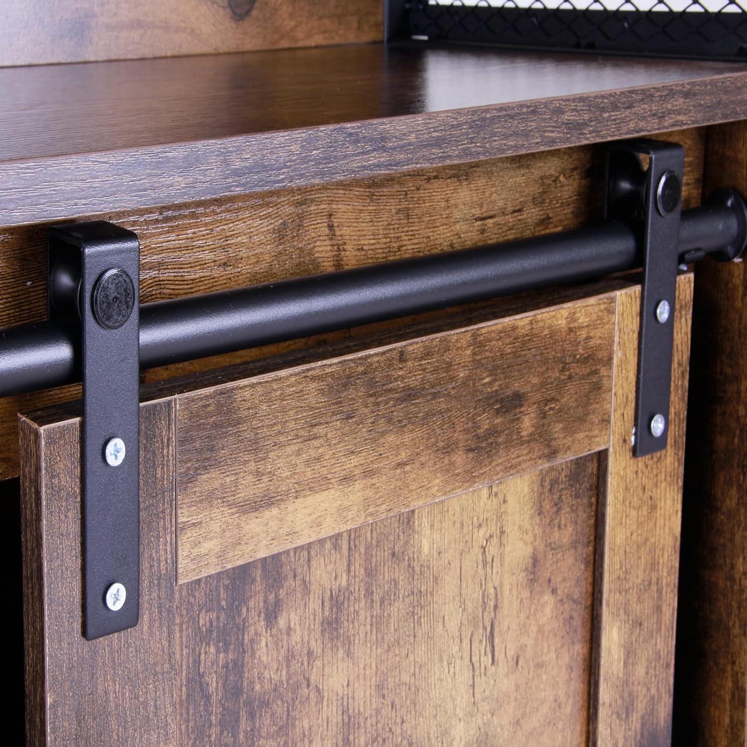 sogesfurniture Gabinete de almacenamiento industrial, armario de almacenamiento con puerta corrediza de granero con estantes de almacenamiento,