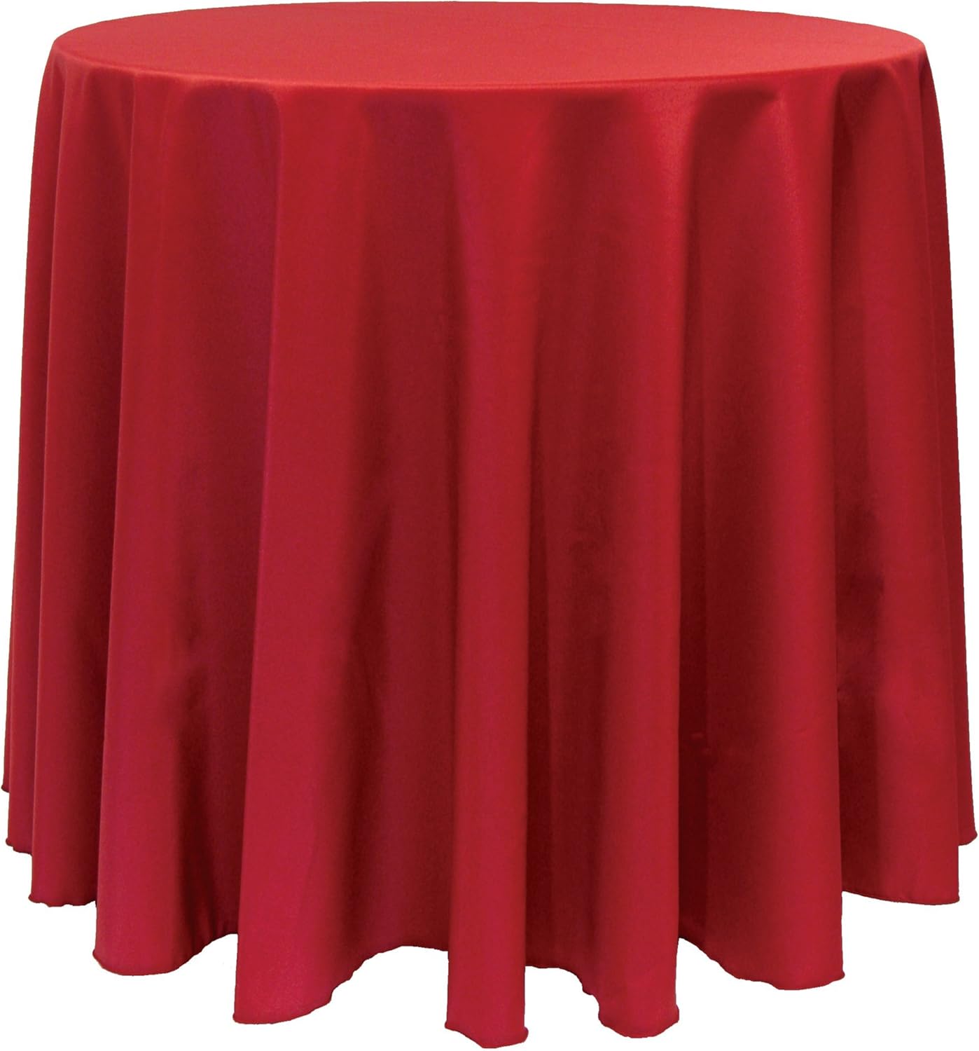 ULTIMATE TEXTILE Mantel redondo de lino de poliéster de 96 pulgadas, color rojo festivo