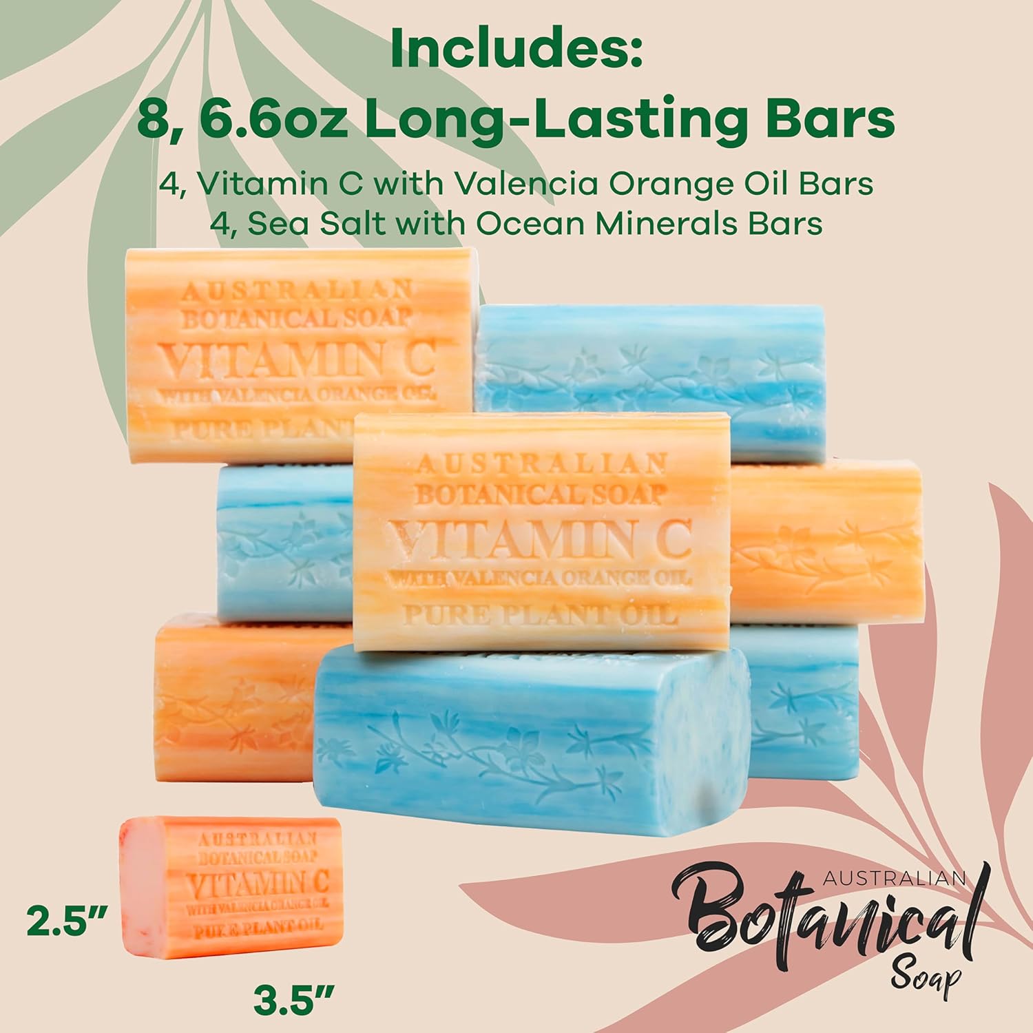 Australian Botanical Soap, Sal marina con minerales oceánicos y jabones de naranja de Valencia  Todo tipo de piel  Enriquece manteca de karité  6.8