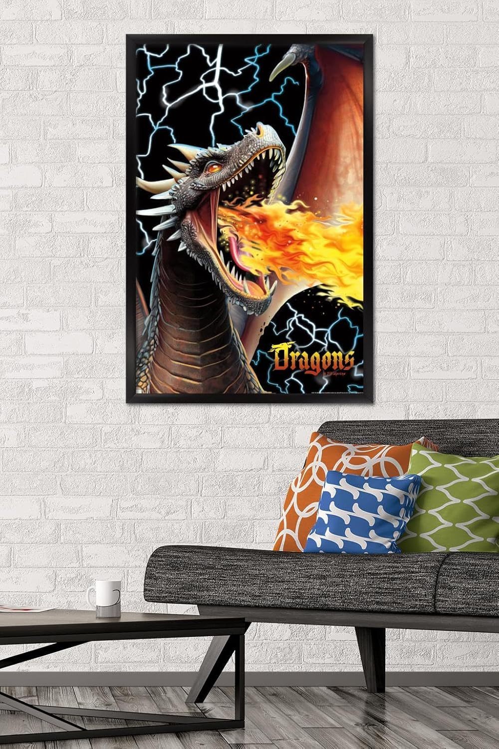 Trends International PD Moreno – Póster de pared de relámpago de dragón