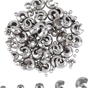 UNICRAFTALE 5 tamaños de aproximadamente 200 cuentas de crimpado abiertas de acero inoxidable 304 cuentas de engarce de cuentas de cuentas de metal UNICRAFTALE 5 tamaños de aproximadamente 200 cuentas de crimpado abiertas de acero inoxidable 304 cuentas de engarce de cuentas de cuentas de metal