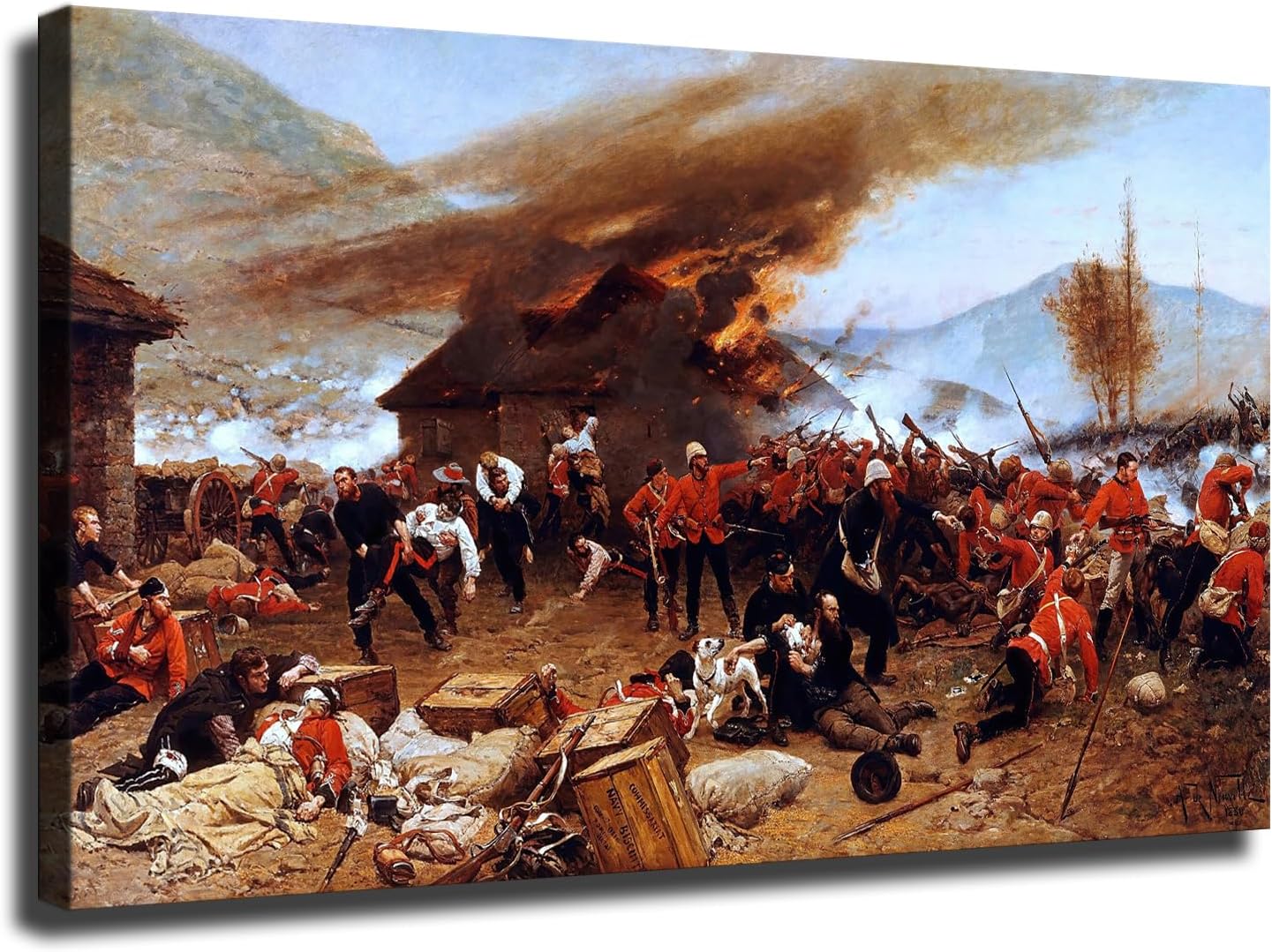 Póster de la defensa de la deriva de Rorke de Alphonse De Neuville para sala de estar y oficina, póster moderno para decoración de dormitorio
