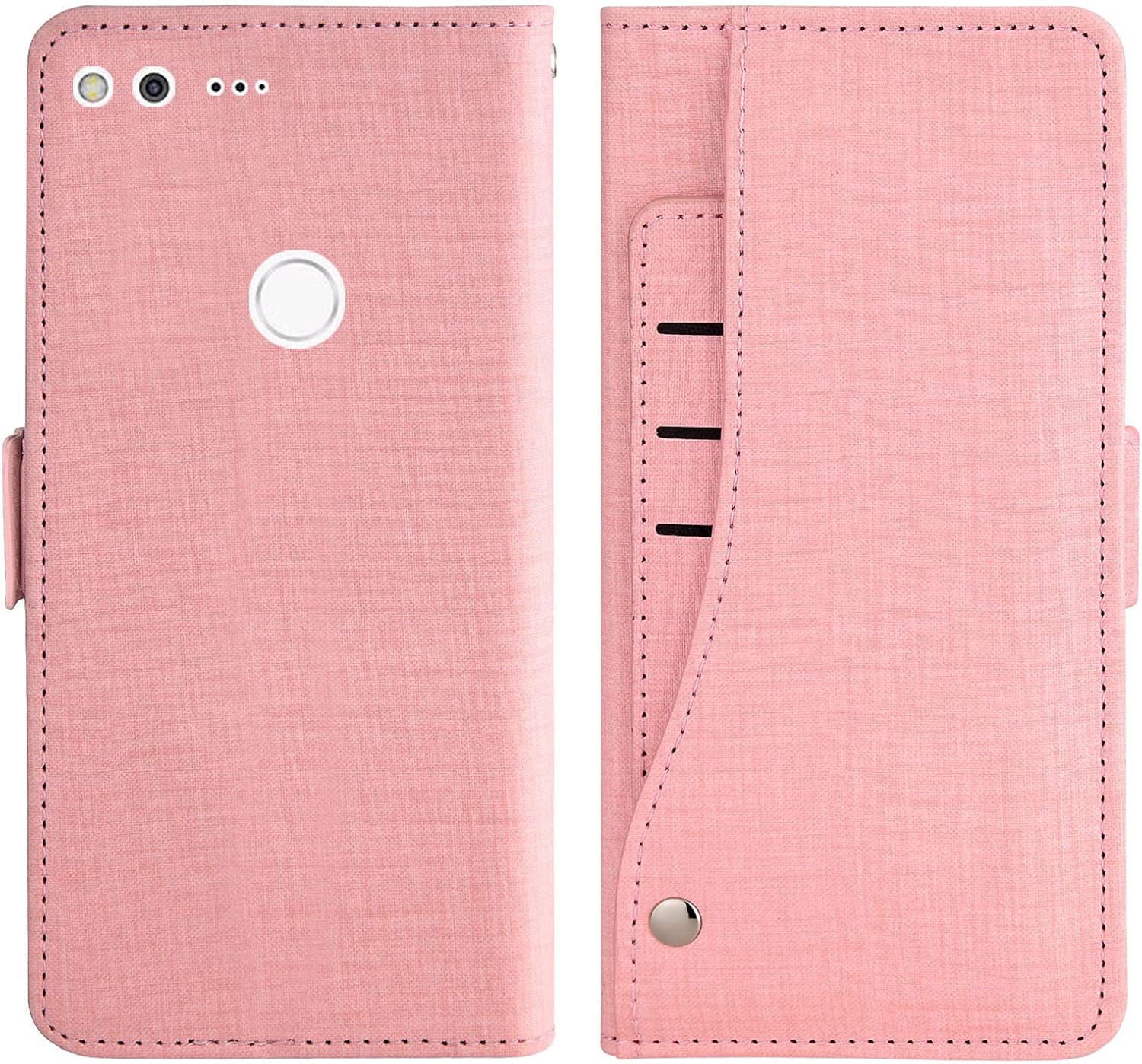 Asuwish Compatible con Google Pixel XL Wallet Case Protector de pantalla de vidrio templado y cubierta de cuero con tapa para tarjetero, accesorios