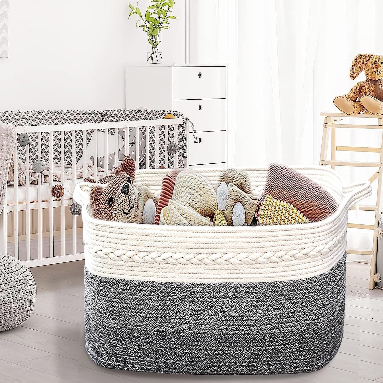 Poschnor Cesta de lavandería de 80 litros, cesta de almacenamiento extragrande, cestas grandes de 22 x 17 x 13 pulgadas para organizar, cesta de