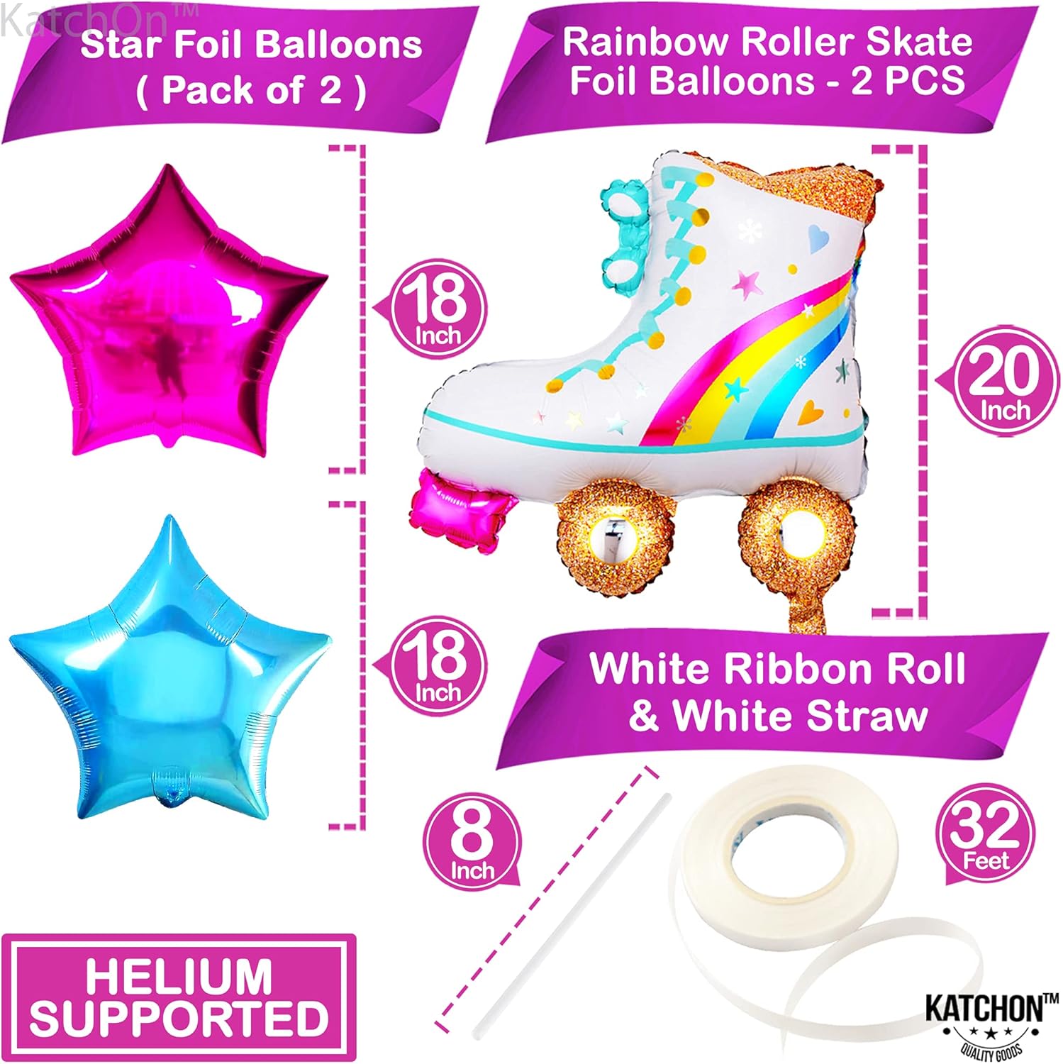 KatchOn, Globo gigante arcoíris número 9 de 40 pulgadas, paquete de 5 unidades, para decoraciones de fiesta de patinaje sobre ruedas, globos de 9