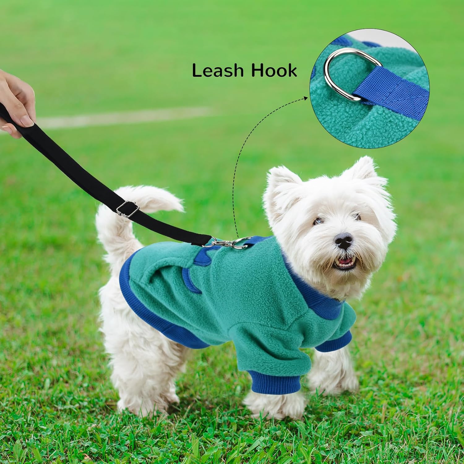 Suéter para perros cachorros y gatos, cálida sudadera estirada, lindo patrón de dinosaurio, ropa de invierno con bolsillo para perros pequeños y