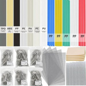 Kit de soldadura de plástico de 720 piezas, 106 varillas de soldadura de plástico, 600 grapas de soldador de plástico, 5 piezas de malla de acero Kit de soldadura de plástico de 720 piezas, 106 varillas de soldadura de plástico, 600 grapas de soldador de plástico, 5 piezas de malla de acero