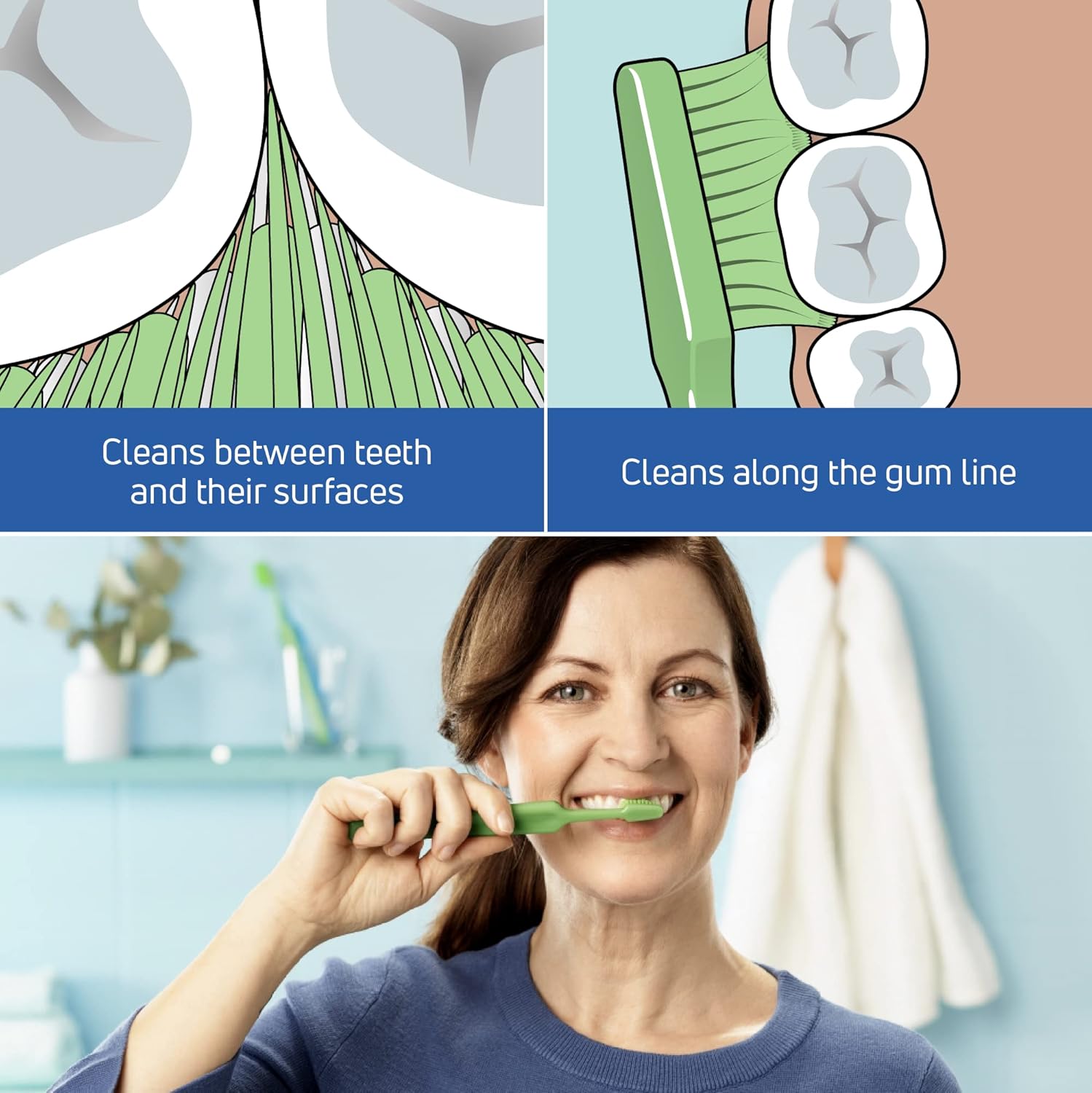 TEPE Good – Cepillo de dientes de cerdas suaves para adultos y adolescentes, paquete de 1, regular