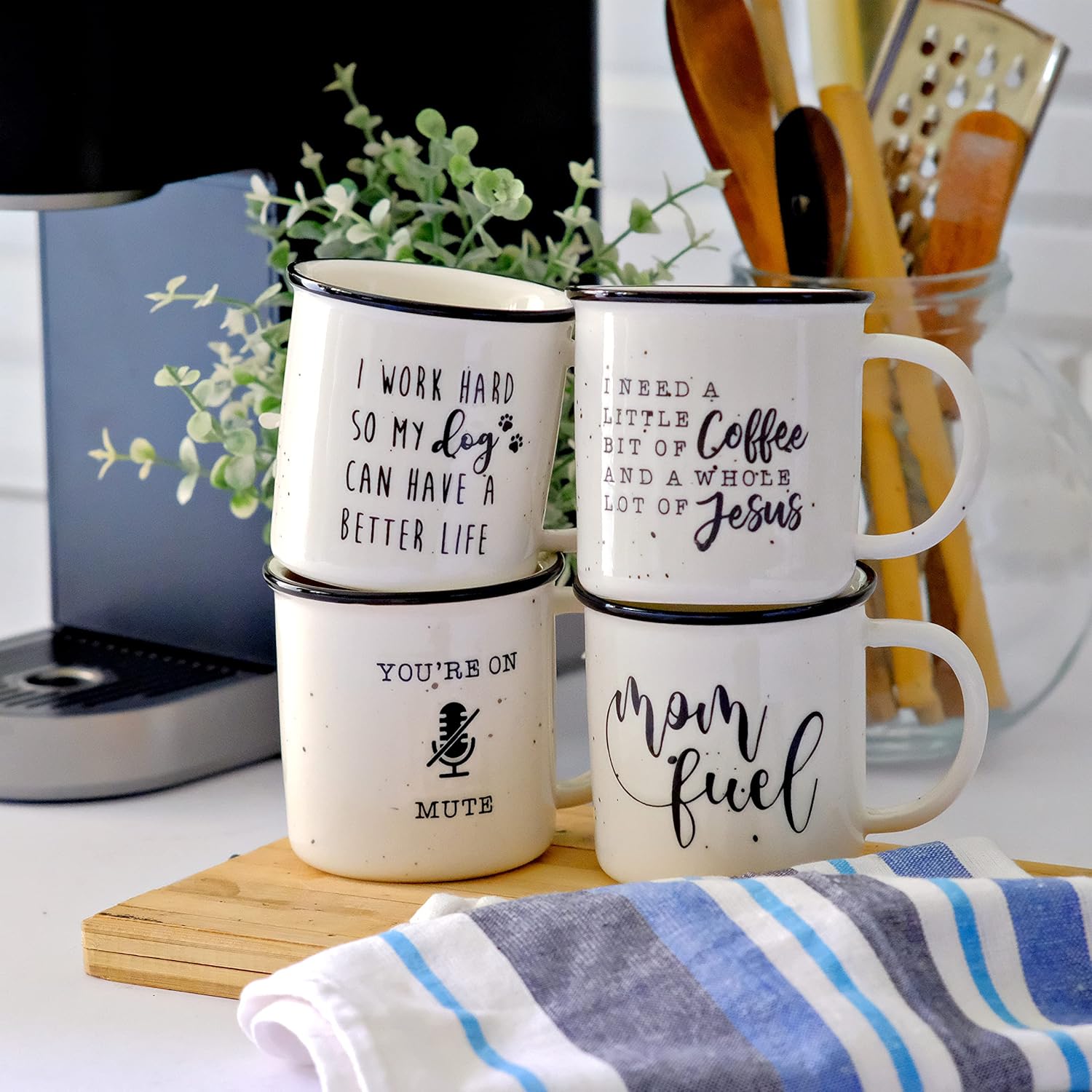 MAINEVENT Taza de café de cerámica de 11 onzas con texto en inglés “I Work Hard So My Dog Can Have A Better Life”, regalos para los amantes de los