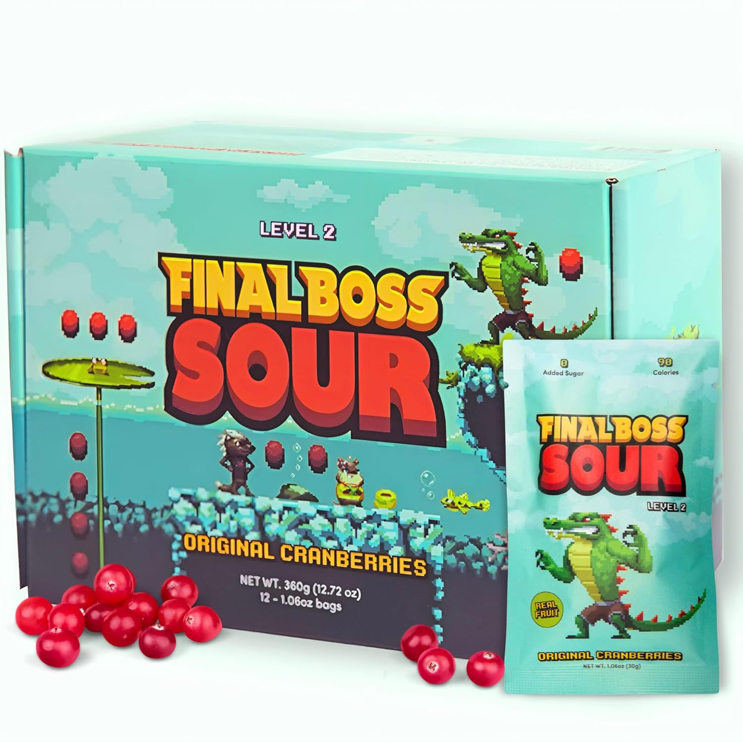 Final Boss Caramelos extremadamente ácidos, gomitas naturales de arándano masticables hechas con frutas secas, libres de colores artificiales,