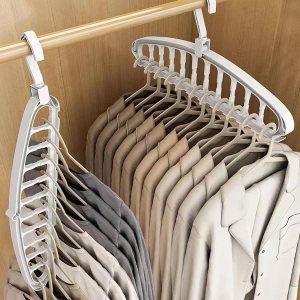 Perchas que ahorran espacio para organizadores de clóset y almacenamiento, colgador de ropa de plástico blanco resistente para suéter de camisa, Perchas que ahorran espacio para organizadores de clóset y almacenamiento, colgador de ropa de plástico blanco resistente para suéter de camisa,