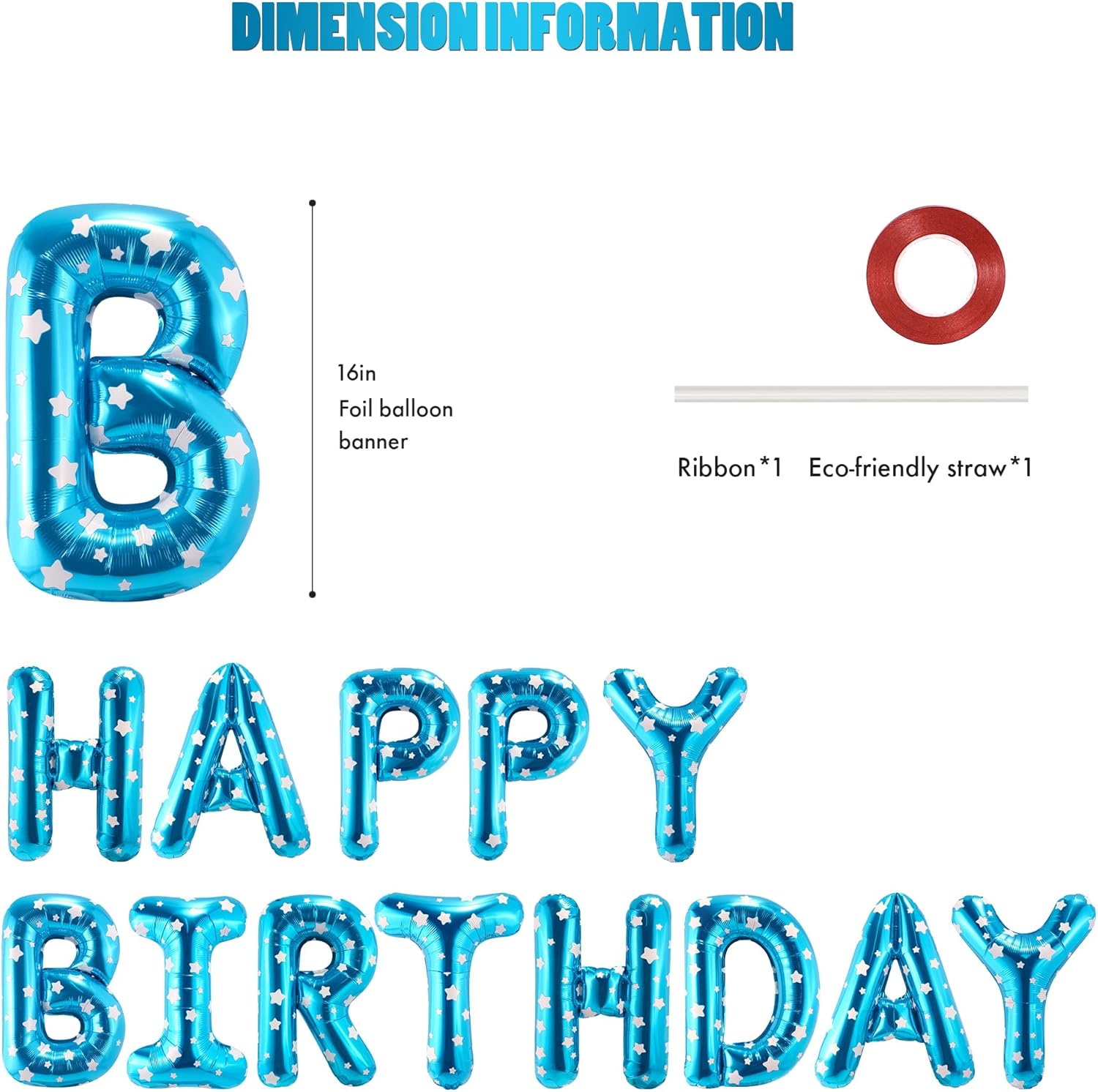 Cartel de feliz cumpleaños, 13 letras de papel de aluminio de Mylar de 16 pulgadas, globos para decoración de fiesta de cumpleaños para niños y