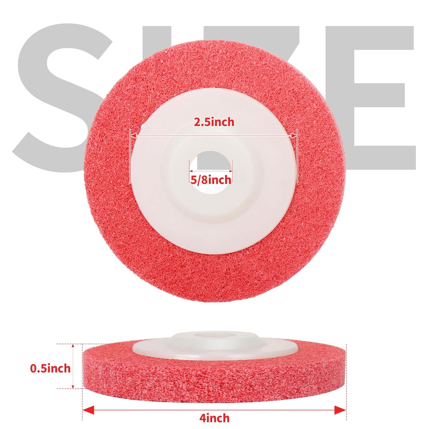 Paquete de 10 discos de tira de 4 pulgadas, rueda de pelado suave 9P para amoladora angular, orificio de eje de 58 pulgadas, ajuste de pulido,