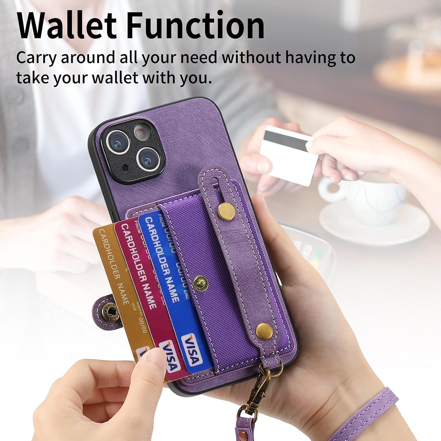 Asuwish Funda para iPhone 15 Plus de 6.7 pulgadas, funda tipo cartera con protector de pantalla de vidrio templado, soporte delgado para tarjeta de