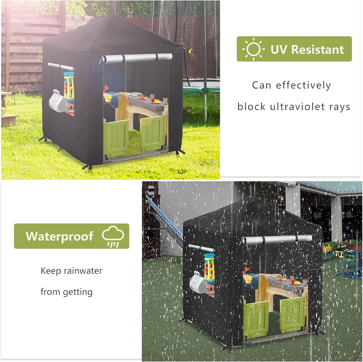 Funda impermeable para casa de juegos para niños y exteriores, adecuada para casa de juegos Step2 y casa de juegos del mismo tamaño que otras marcas