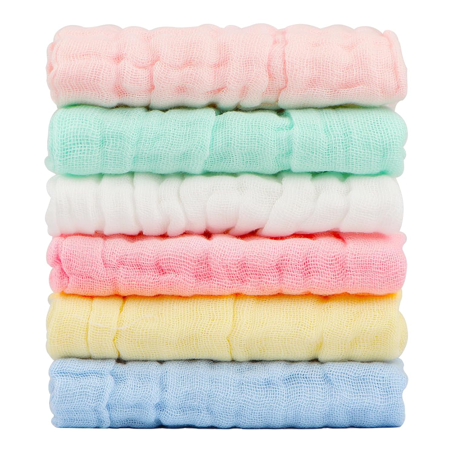 Orighty Paquete de 6 paños de muselina para bebé, paños suaves para recién nacidos, toallas absorbentes de baño y cara para bebé, toallitas para