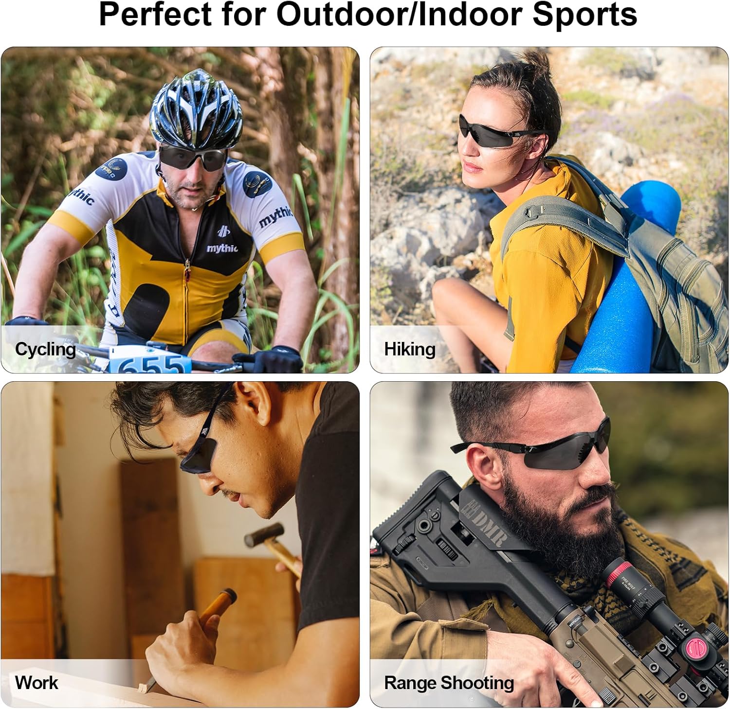 xaegistac Shooting Glasses Anti-fog Shooting Range Eye Protection, Adjustable Safety Glasses with Zipper Hard Case