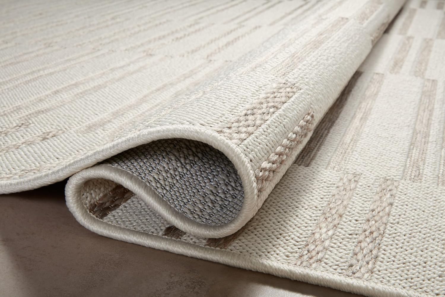 Loloi Amber Lewis x Loloi Malibu Collection MAB-03 – Alfombra de área para interior y exterior, 8′-10″ x 12′-2″, color marrón claromarfil