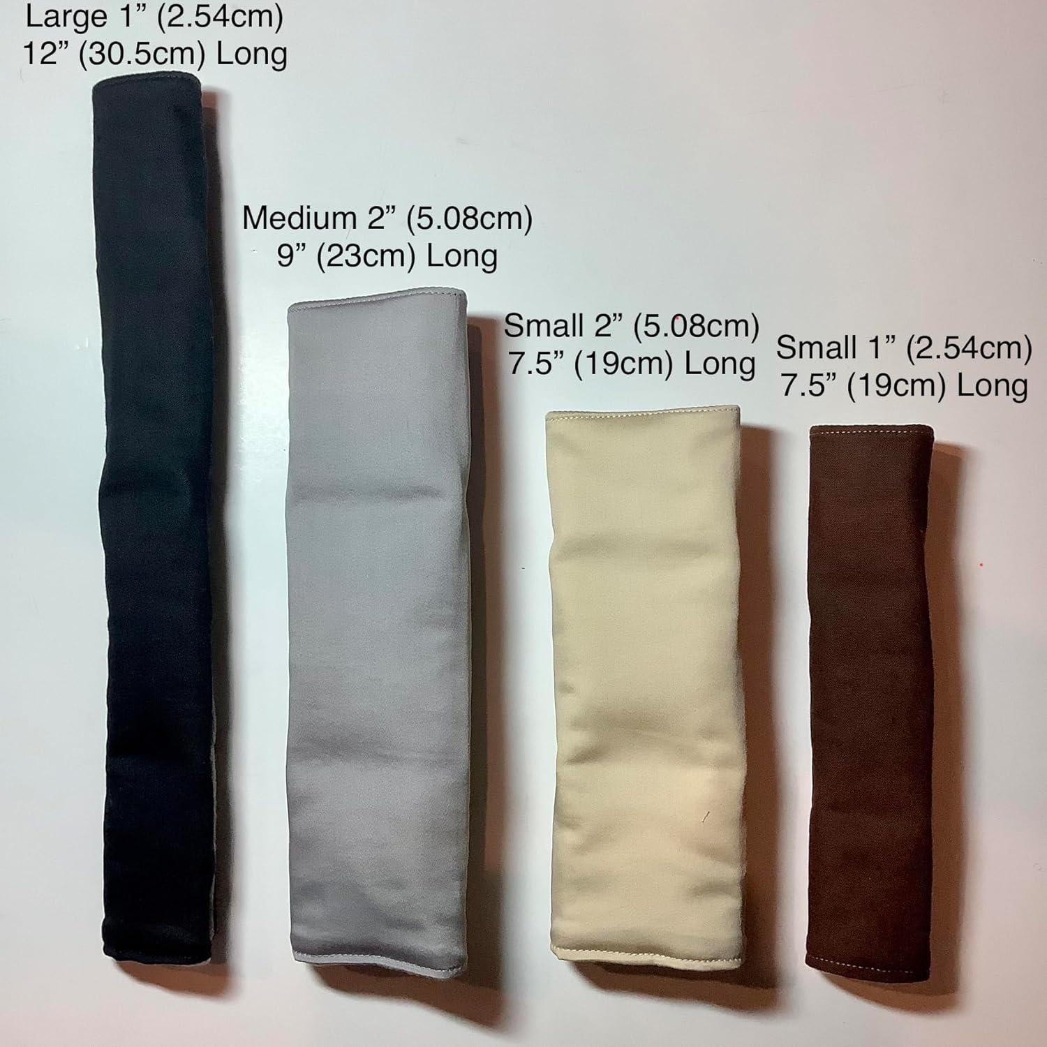 Custom Plain Solid 100% Cotton Sateen Car Seatbelt Cover, Black Silver, Made in USA, Washable Padded Soft Quilted, Comfortable Driving Seat Belt