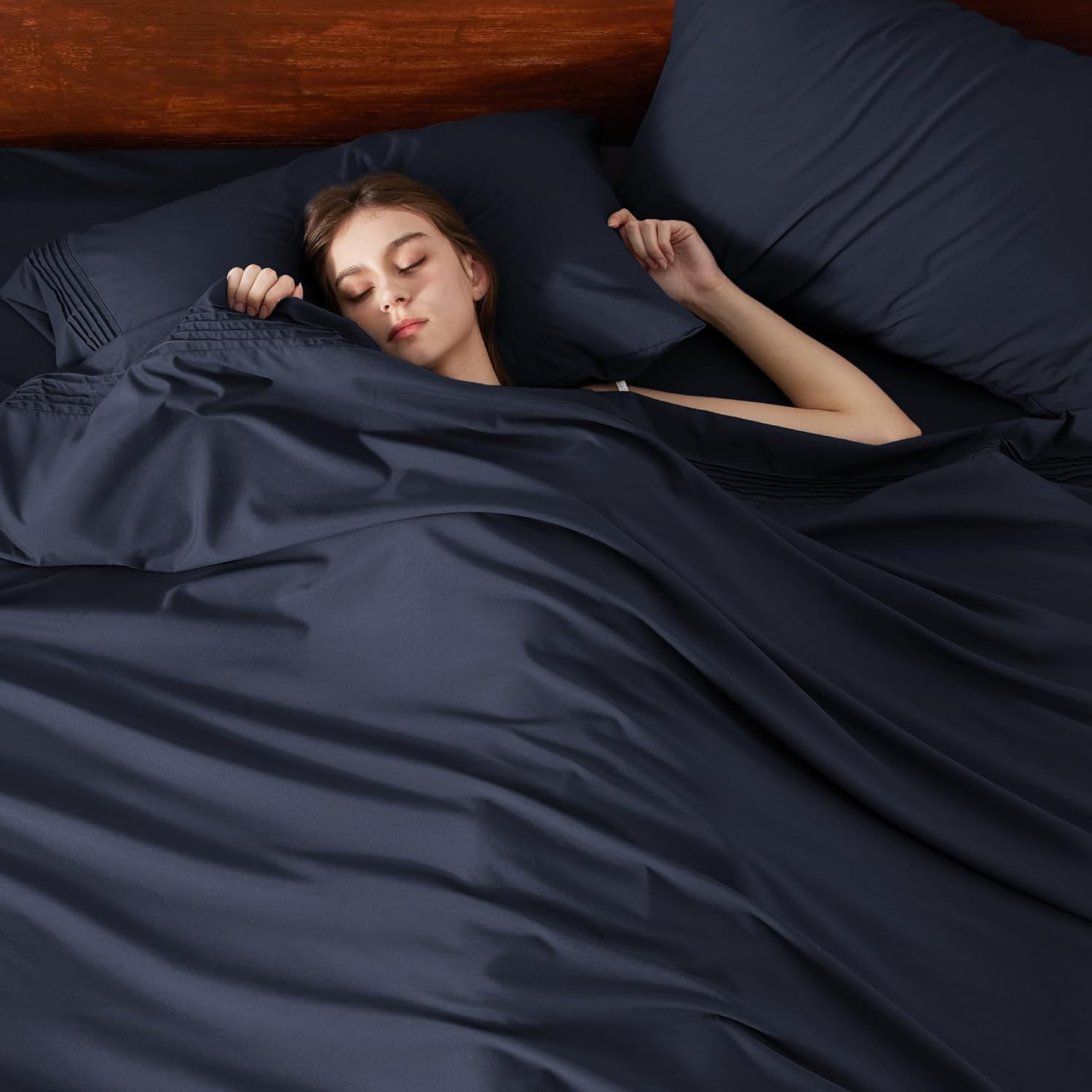 Bedsure Juego de sábanas tamaño individual de bolsillo profundo, se adapta a colchones de hasta 21 pulgadas de grosor, sábanas de colchón de aire de