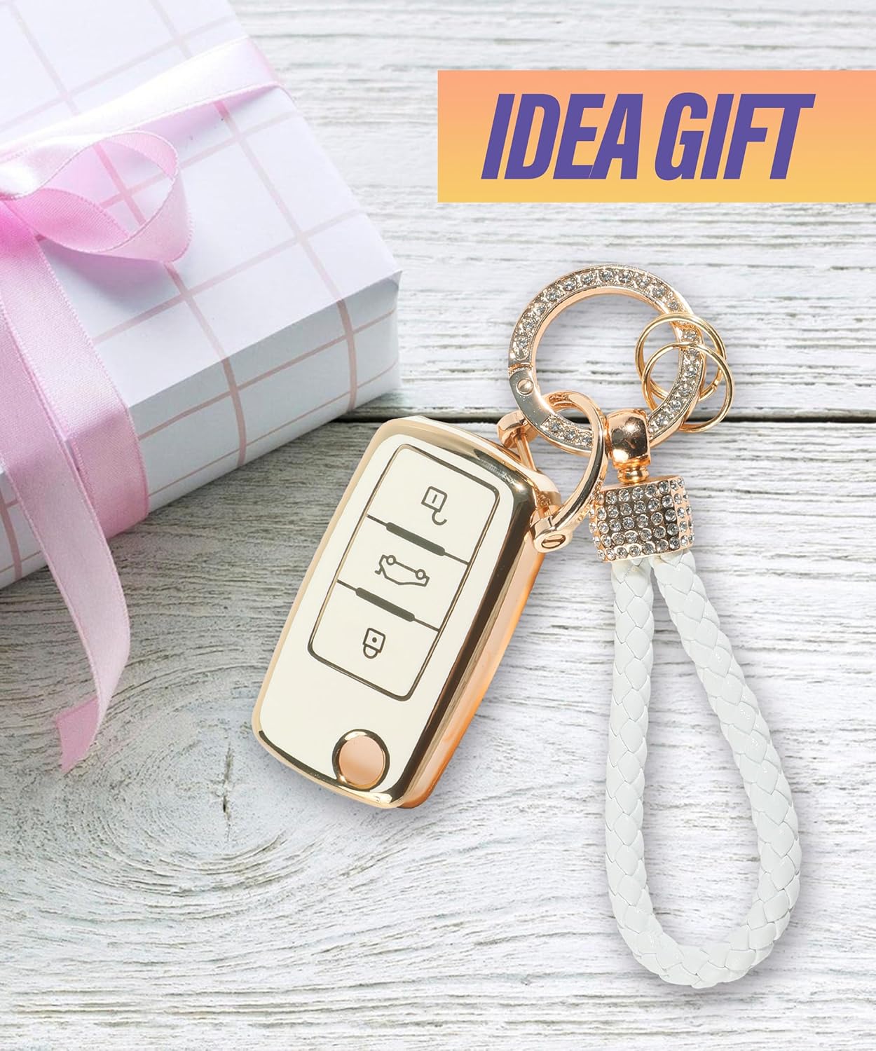 Funda brillante para llavero de automóvil, funda para llavero de automóvil, soporte protector inteligente para control remoto de automóvil, funda de