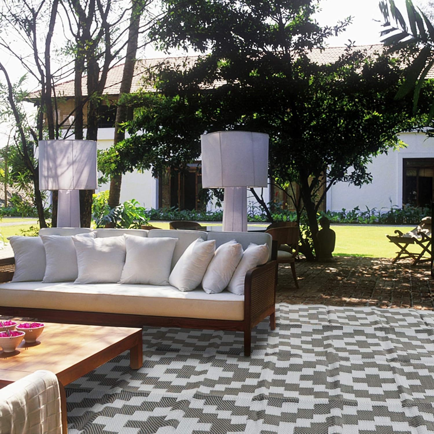 SAND MINE – Alfombras reversibles, alfombra de pajillas de plástico, alfombra de área moderna, alfombra grande para suelo y exteriores, vehículos