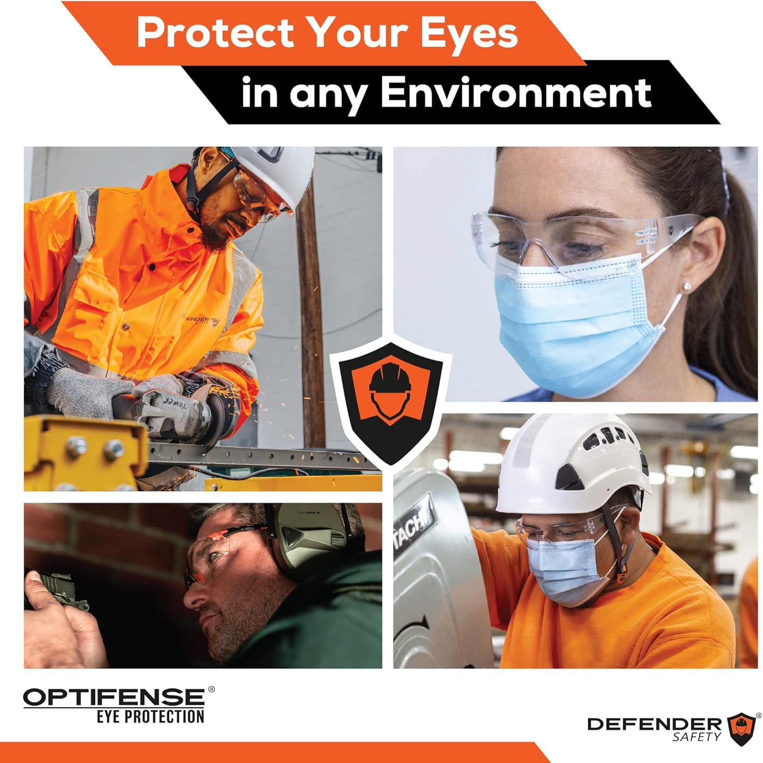 Defender Safety Gafas de seguridad VS1, paquete de 30, gafas protectoras de policarbonato, resistentes a los impactos, antiarañazos, ANSI Z87