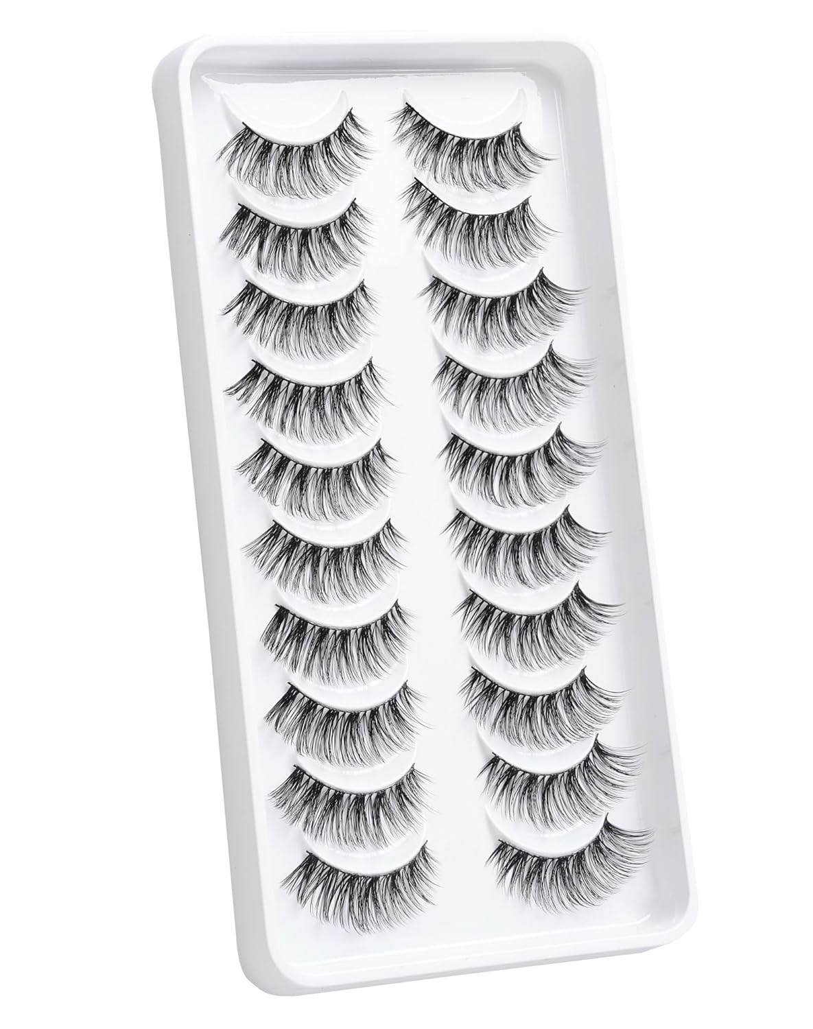 Pestañas postizas reutilizables de 0.47 pulgadas, pestañas postizas 3D de visón sintético, aspecto natural, 0.55 pulgadas, esponjosas, ojo de gato,